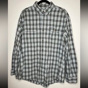 Carhartt Fort Plaid Long-Sleeve Shirt Blue Chambray Size Large regular